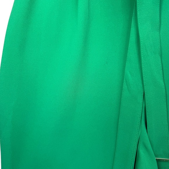 Tommy Hilfiger Green Jumpsuit Women's Ruffle Sleeve V Neck Belted Size 12 - Picture 12 of 16